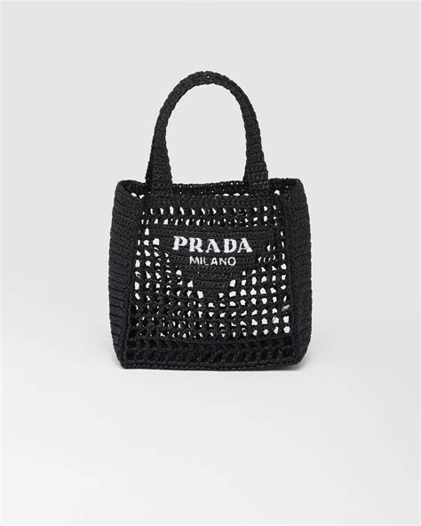 Prada raffia tote small